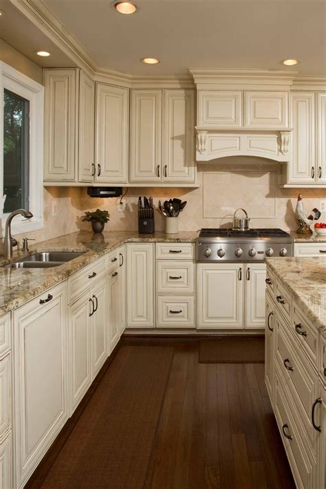 white kitchen cabinets beige countertop